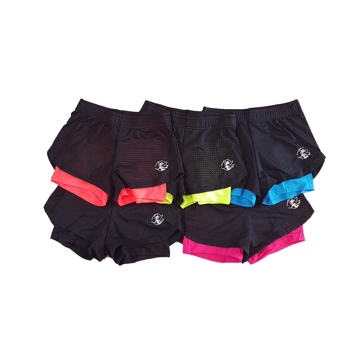 שורטים כפולים DoubleDream Net שתי שכבות עשויים מבד נושם וגמיש לנוחות ותנועה בחוגי התעמלות ואקרובטיקה דרימס ג'ימנסטיקס