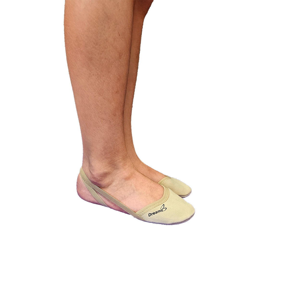 נעלי חצי, חצי נעל NATALIE עשויות מיקרופייבר בצבע גוף בז׳, סוליה מחוזקת. להתעמלות ומחול. מבית דרימס ג'ימנסטיקס