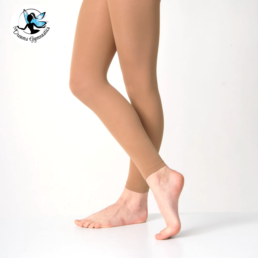 גרביוני קרסול בצבע גוף. בד עבה 90D, תפרים מחוזקים. חוג מחול, מחול מודרני, התעמלות. מבית דרימס ג'ימנסטיקס