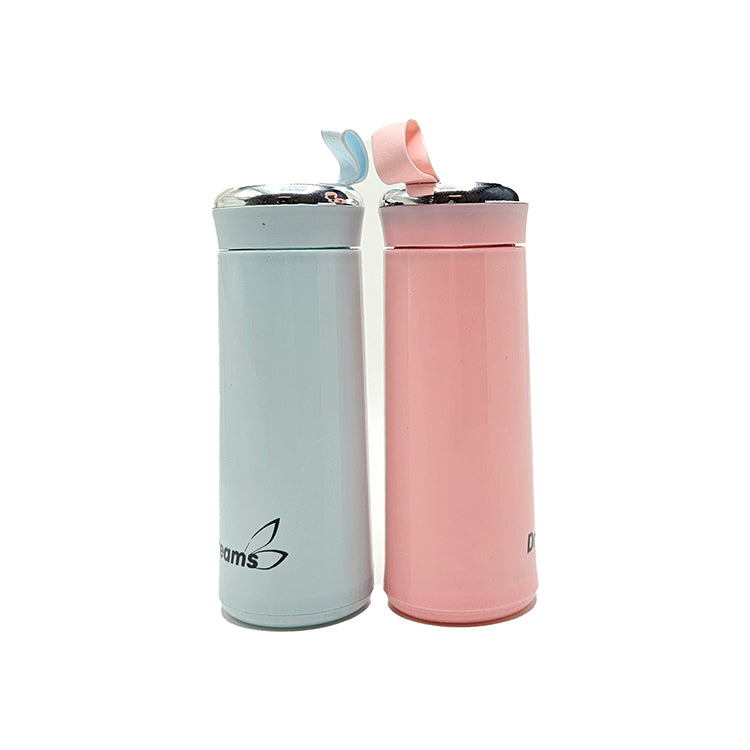 בקבוק מים בעיצוב נקי ואלגנטי בצבעים תכלת וורוד, מתנה מושלמת לספורטאית. 400 מל'