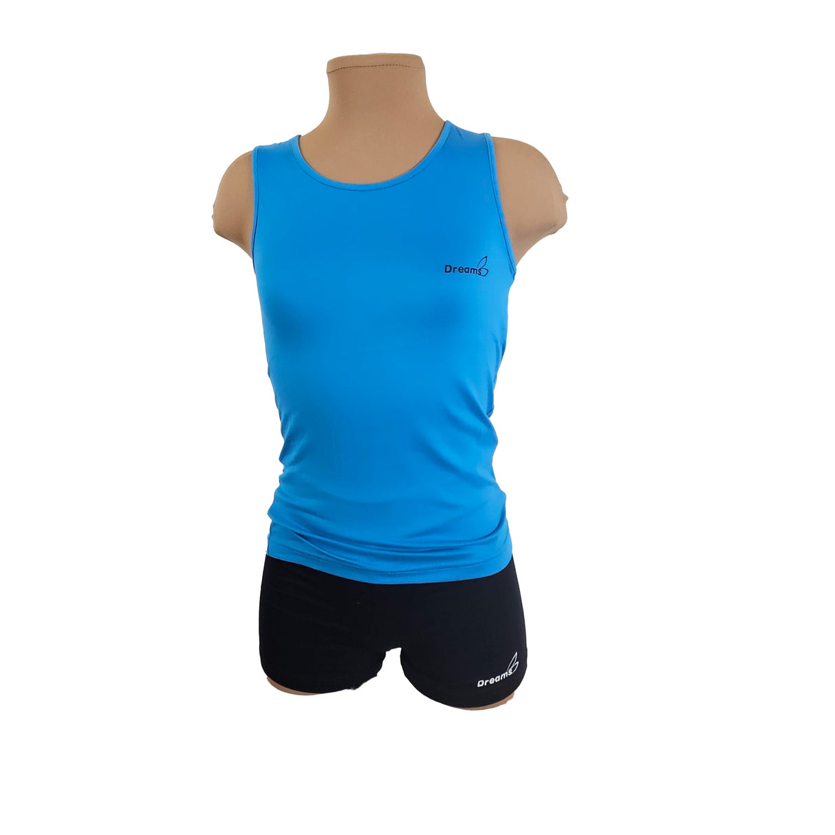 גופיית ליקרה UltraFlex בצבע כחול, מבד ליקרה ספורטיבית מנדפת זיעה, אלסטית ונוחה. להתעמלות, אקרובטיקה ומחול. מבית דרימס ג'ימנסטיקס