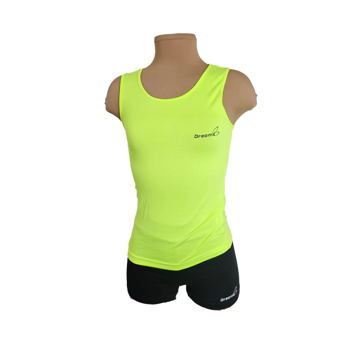 גופיית ליקרה UltraFlex בצבע צהוב זוהר, מבד ליקרה ספורטיבית מנדפת זיעה, אלסטית ונוחה. להתעמלות, אקרובטיקה ומחול. מבית דרימס ג'ימנסטיקס