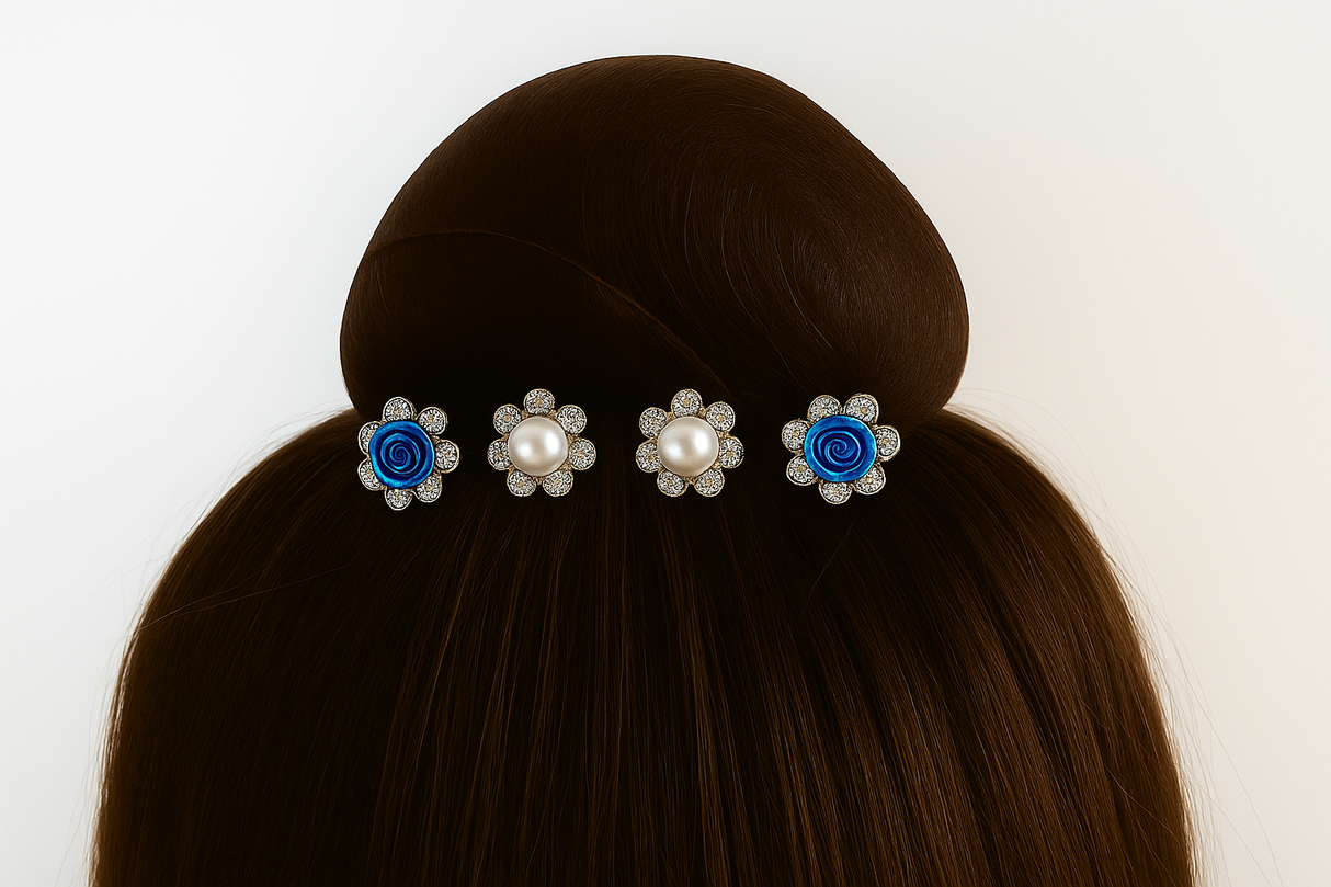 סיכות סבתא שפילקות משובצות אבנים נוצצות ליצירת תשרוקת חגיגית ומרשימה