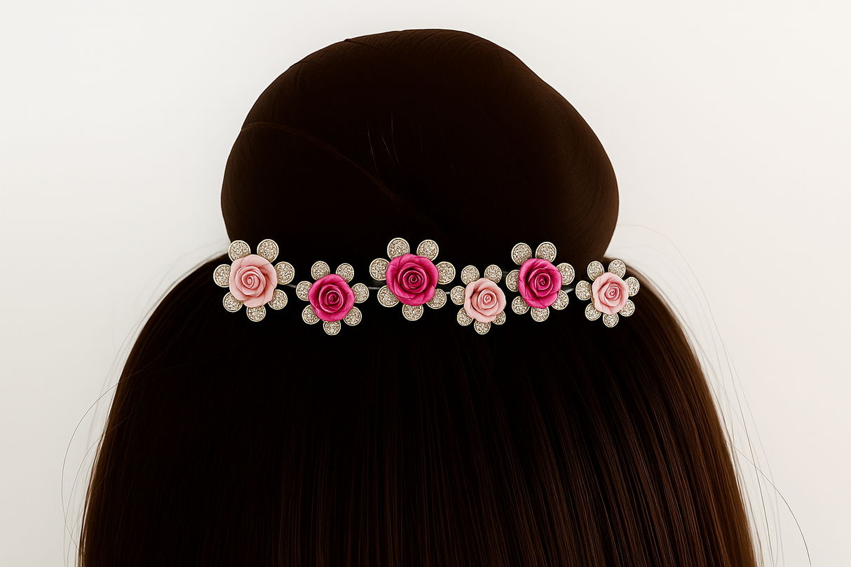 סיכות סבתא שפילקות משובצות אבנים נוצצות ליצירת תשרוקת חגיגית ומרשימה