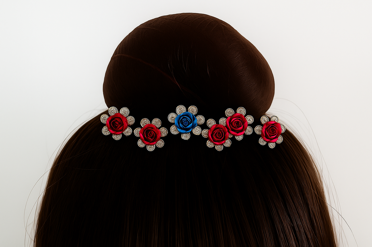 סיכות סבתא שפילקות משובצות אבנים נוצצות ליצירת תשרוקת חגיגית ומרשימה