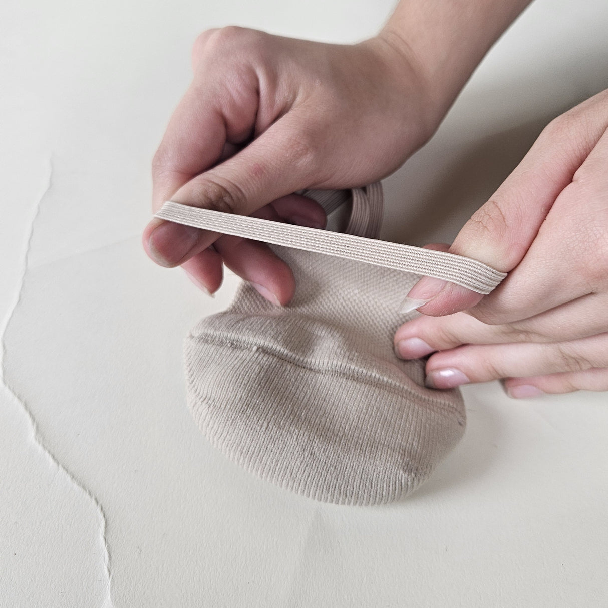 גרבי חצי סרוגות START בצבע גוף, סריגה צפופה ואלסטית להתעמלות אומנותית, מכשירים ומחול מודרני