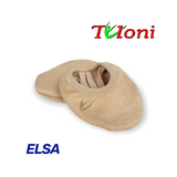 נעל חצי ELSA של Tuloni בצבע גוף, עם סוליה רכה ורצועות אלסטיות מוצלבות