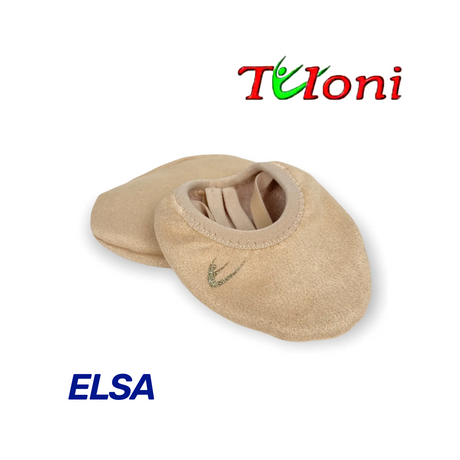 נעל חצי ELSA של Tuloni בצבע גוף, עם סוליה רכה ורצועות אלסטיות מוצלבות